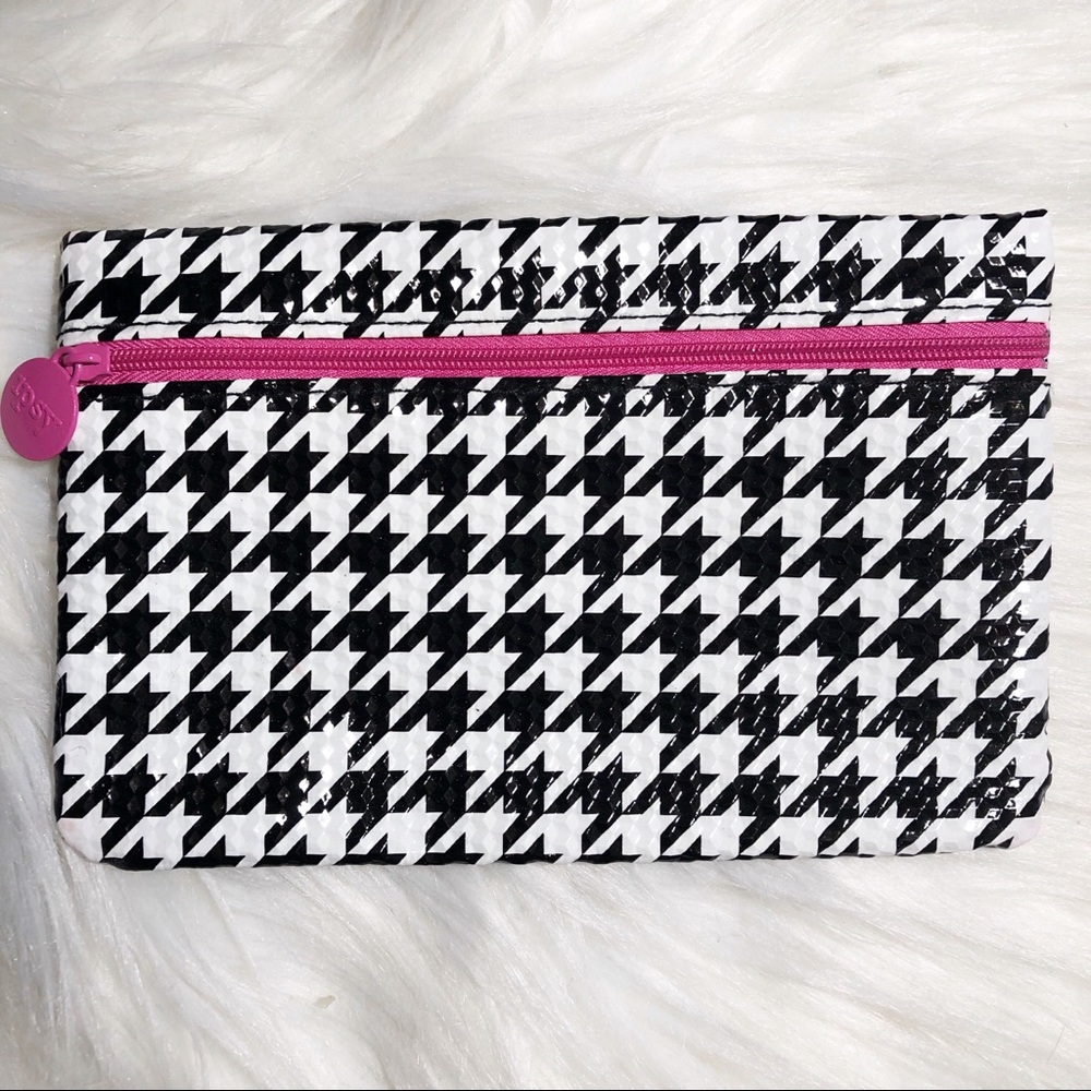 Ipsy Glam Bag 💄 Houndstooth & Pink Makeup Bag